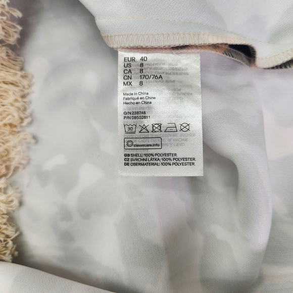 H&M A-Line Skirt Camouflage Print Midi Skirt With A Fringe Trim Size 8 - Picture 10 of 12